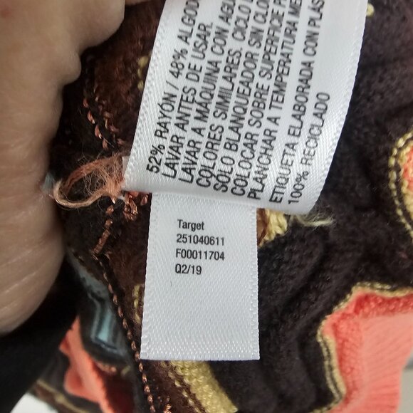 Missoni Target Cardigan Zip Retro Chevron Hooded Orange Brown XL - Picture 9 of 10